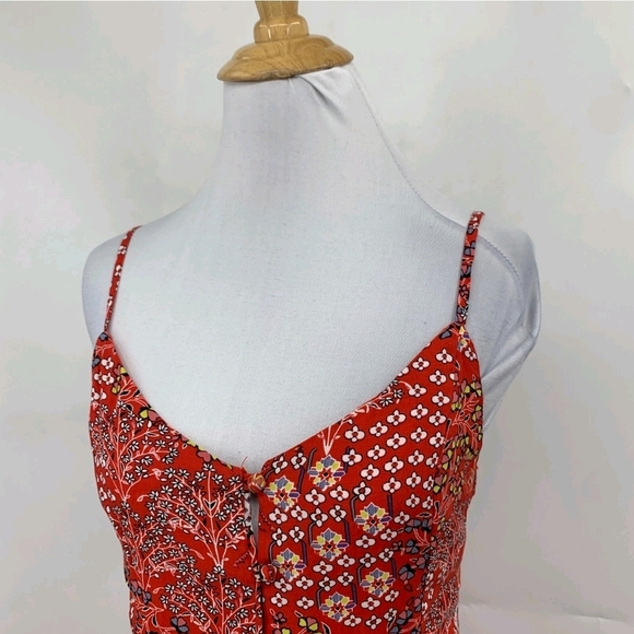 Anthropologie Abel The Label Lola Red Floral Maxi Dress Size Medium - Picture 6 of 6